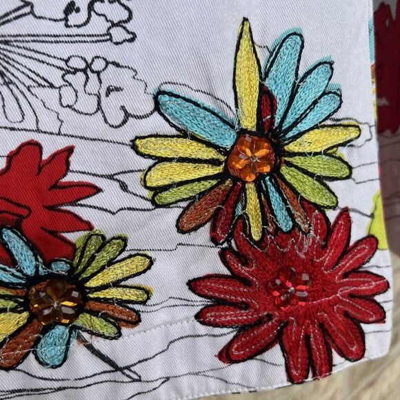 CJ Banks Floral Womens Size 14W X Graffiti Doodle Coloring Book Jacket Blazer - Picture 8 of 10